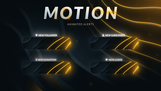 Motion Animated Alerts for Twitch, Youtube, Facebook Gaming. Works with Streamlabs and Streamelements