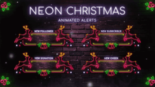 Load image into Gallery viewer, Neon Christmas Animated Alerts for Twitch, Youtube and Facebook
