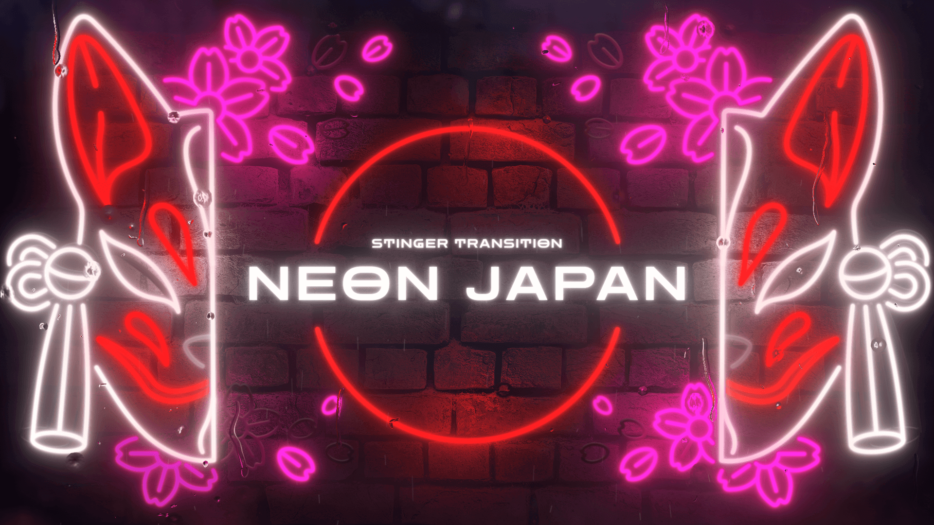 Neon Japan - Twitch Overlay and Alerts Package for OBS