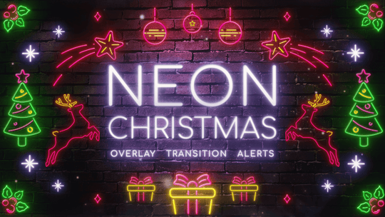 Neon Christmas - Twitch Overlay and Alerts Package for OBS