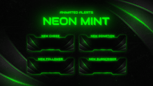 Load image into Gallery viewer, Neon Mint - Animated Alerts for Twitch, Youtube and Facebook Gaming
