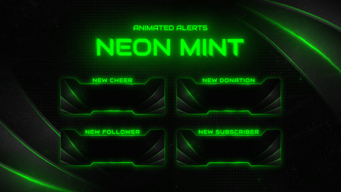 Neon Mint - Animated Alerts for Twitch, Youtube and Facebook Gaming