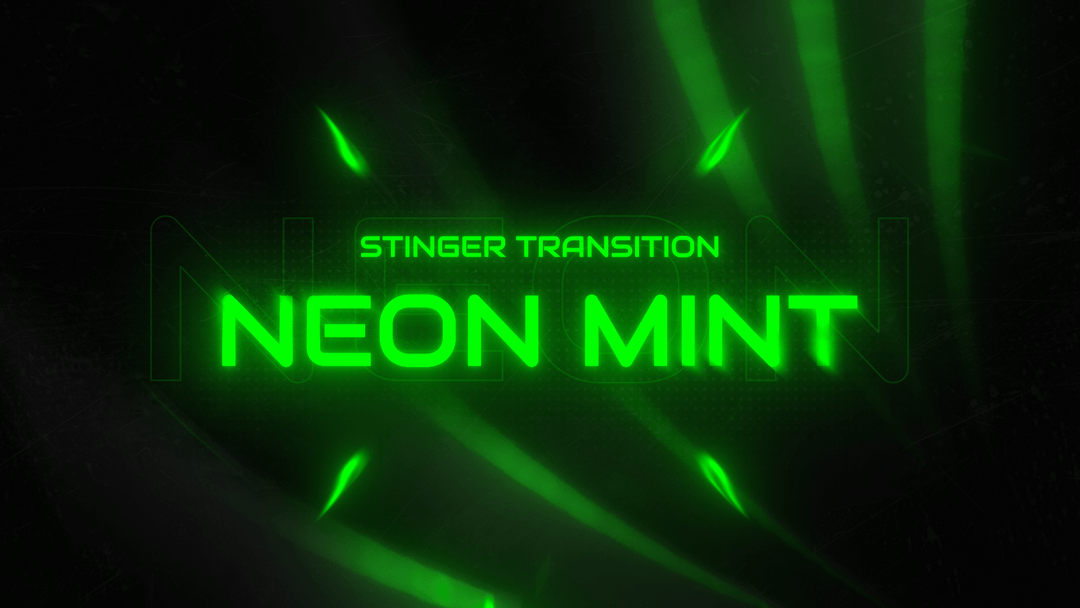 Neon Mint - Stinger Transition for Twitch, Youtube and Facebook