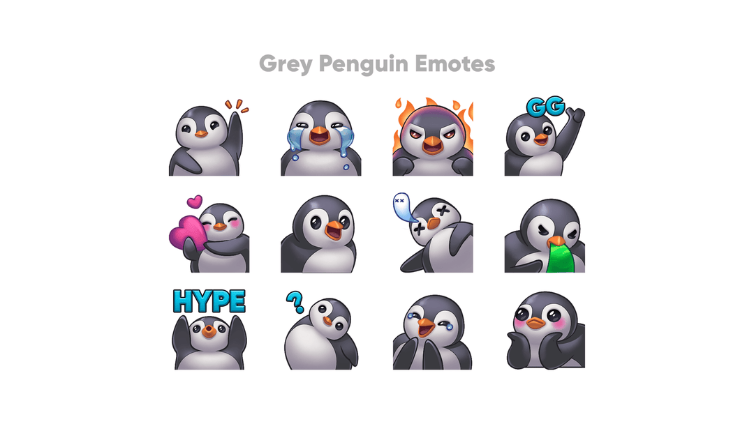 Penguin Emotes for Twitch, Youtube and Discord | Download Now!