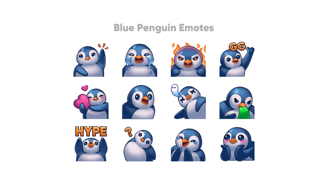 Penguin Emotes for Twitch, Youtube and Discord | Download Now!