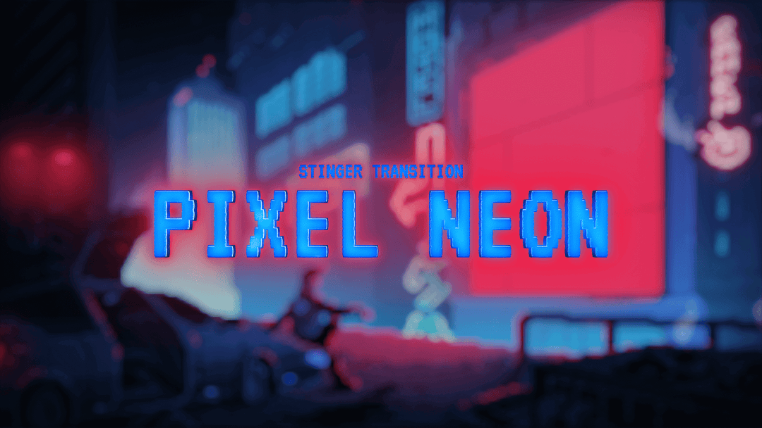 Pixel Neon Animated Stinger Transition for OBS Studio and Streamlabs