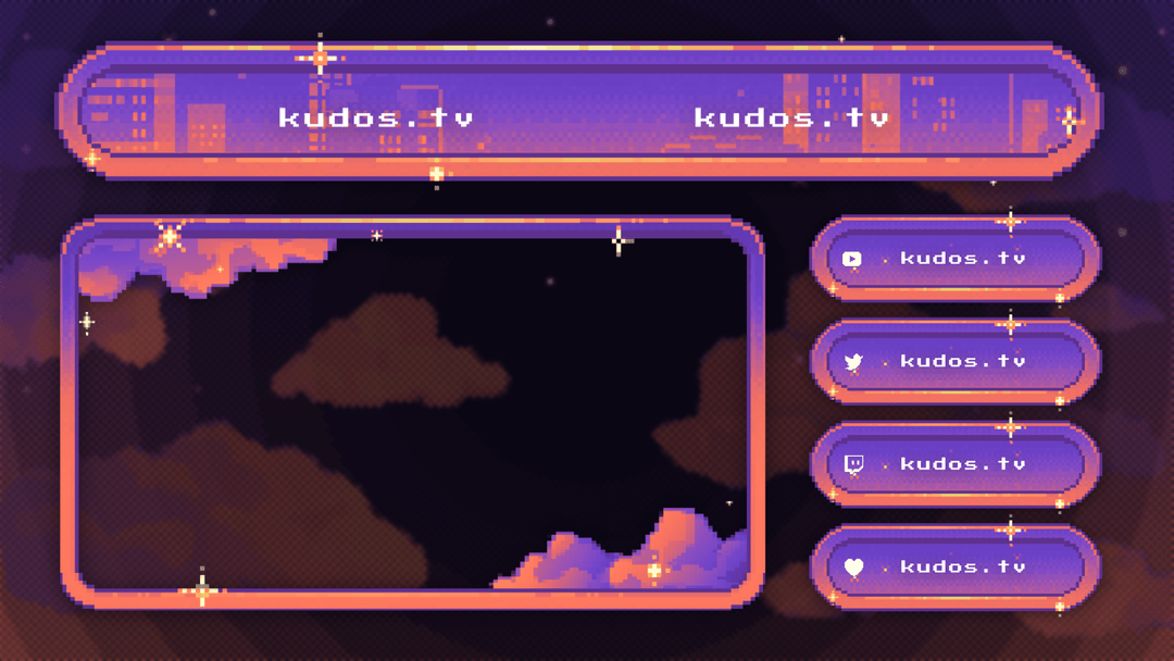 Pixel City — Stream Header, Label and Webcam Overlay Pack for OBS