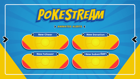 Pokemon Animated Alerts for Twitch, Youtube and Facebook Gaming