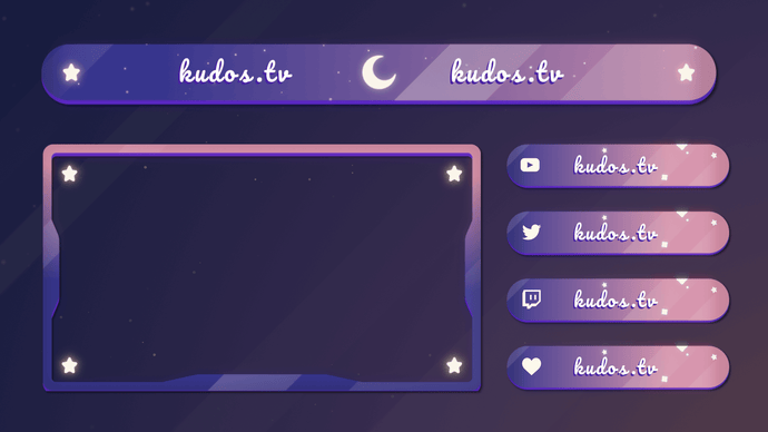 Purple Night — Stream Header, Label and Webcam Overlay Pack for OBS