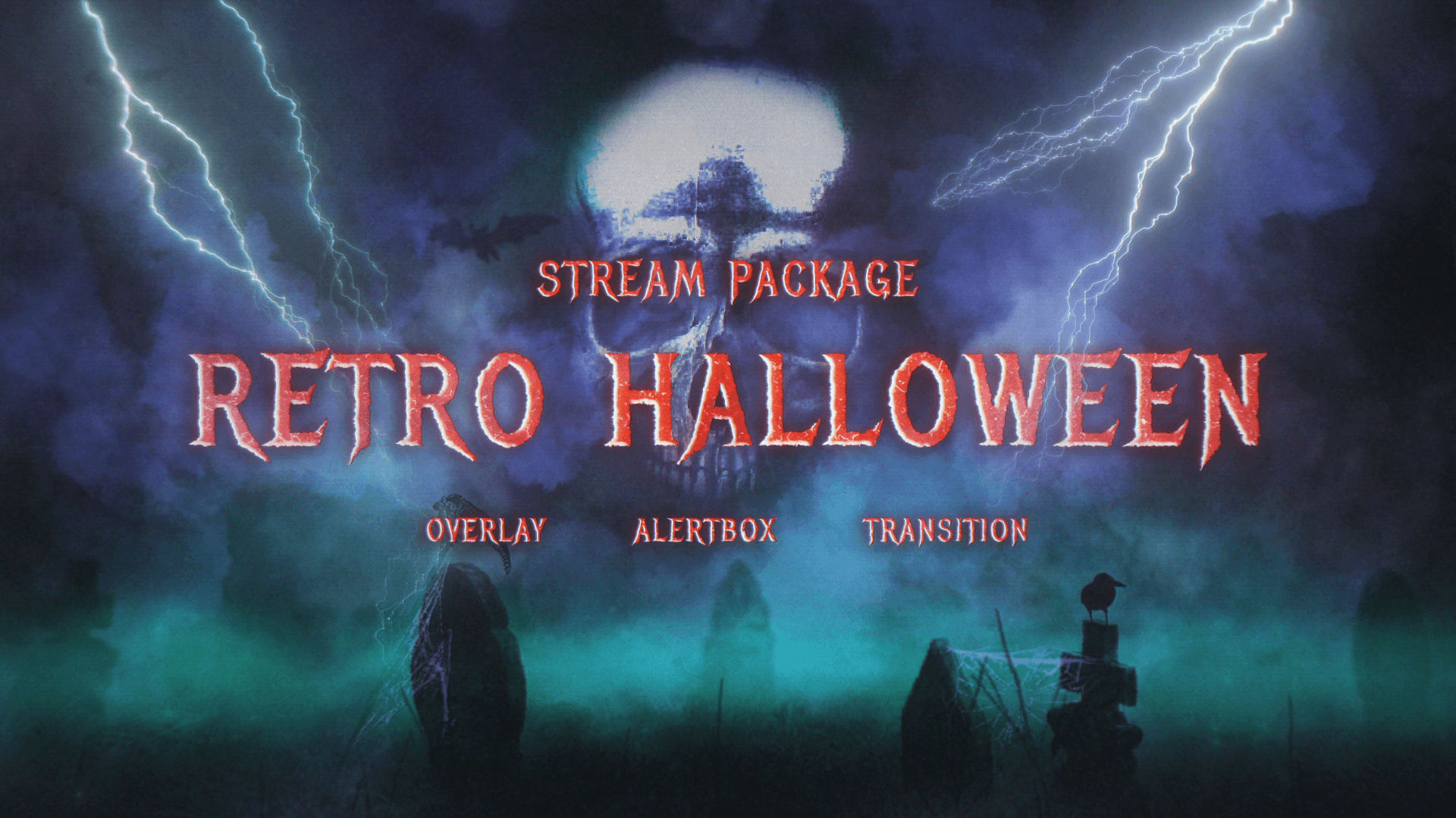Retro Halloween - Twitch Stream Package, Overlays and Alerts for OBS