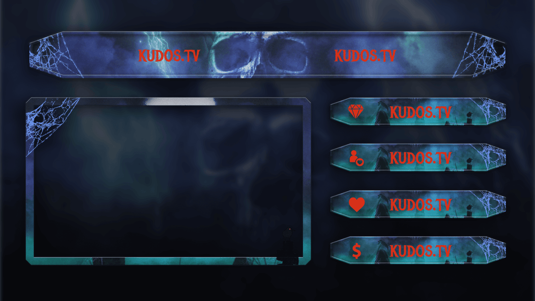 Retro Halloween — Stream Header, Label and Webcam Overlay Pack for OBS