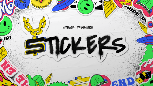 Stickers - Stinger Transition for Twitch, Youtube and Facebook