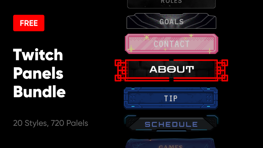 720 FREE Twitch Panels Mega Bundle - Download Now!