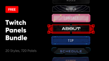 Load image into Gallery viewer, 720 FREE Twitch Panels Mega Bundle - Download Now!
