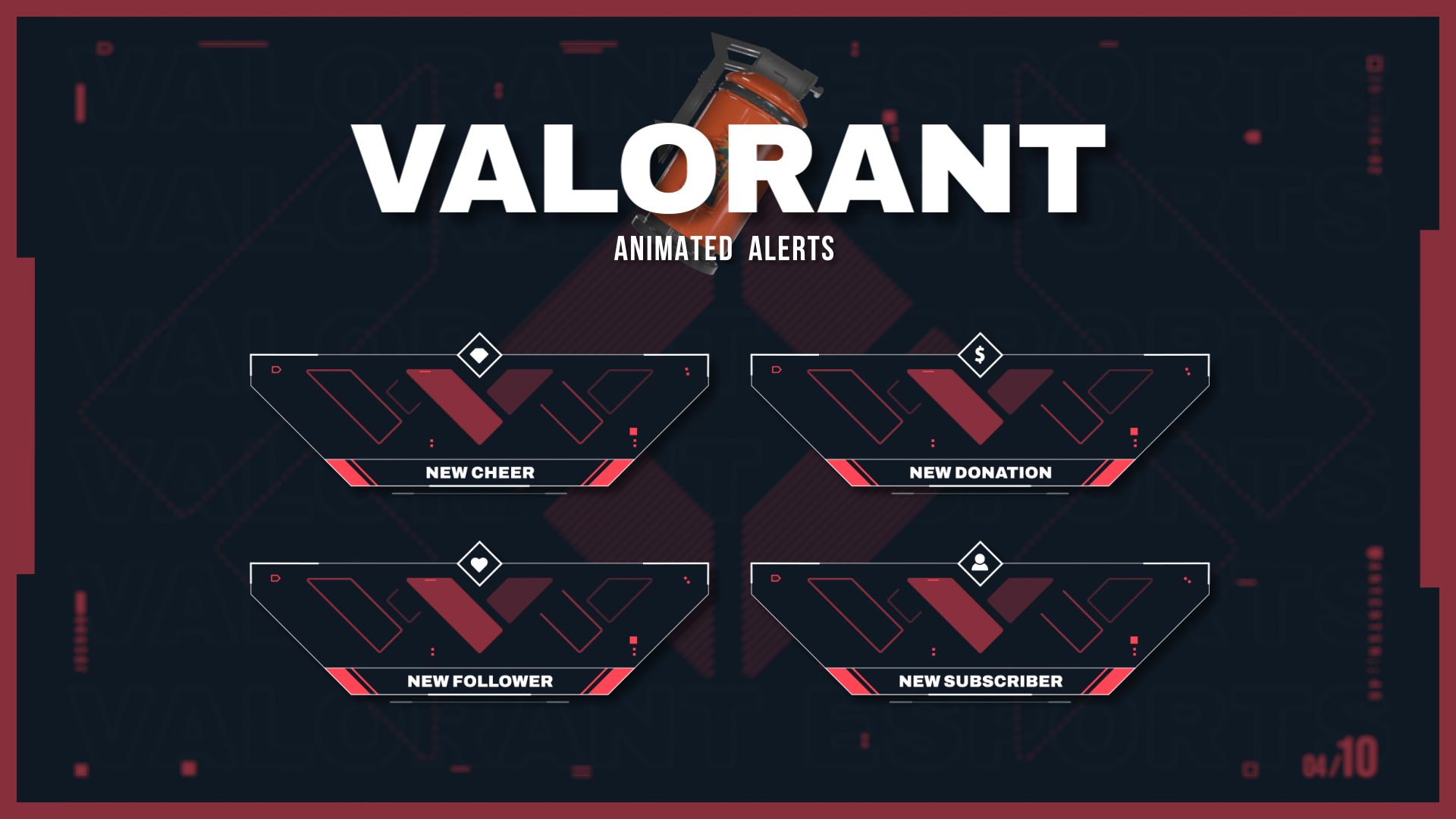 Valorant Esports - Animated Alerts for Twitch and Youtube