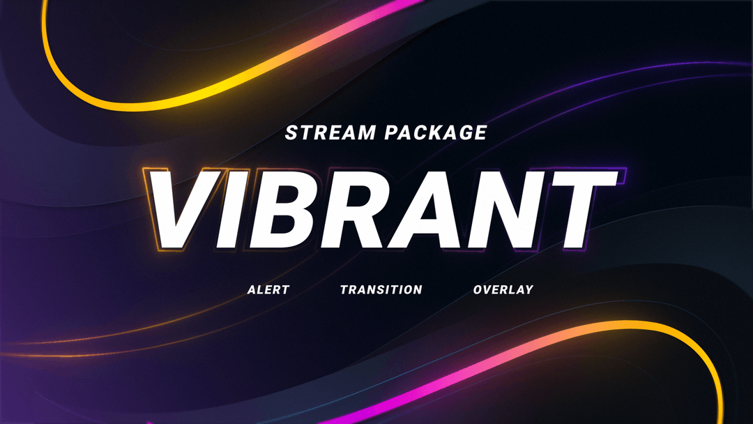 Vibrant Stream Overlay & Alerts Package for Twitch and Youtube