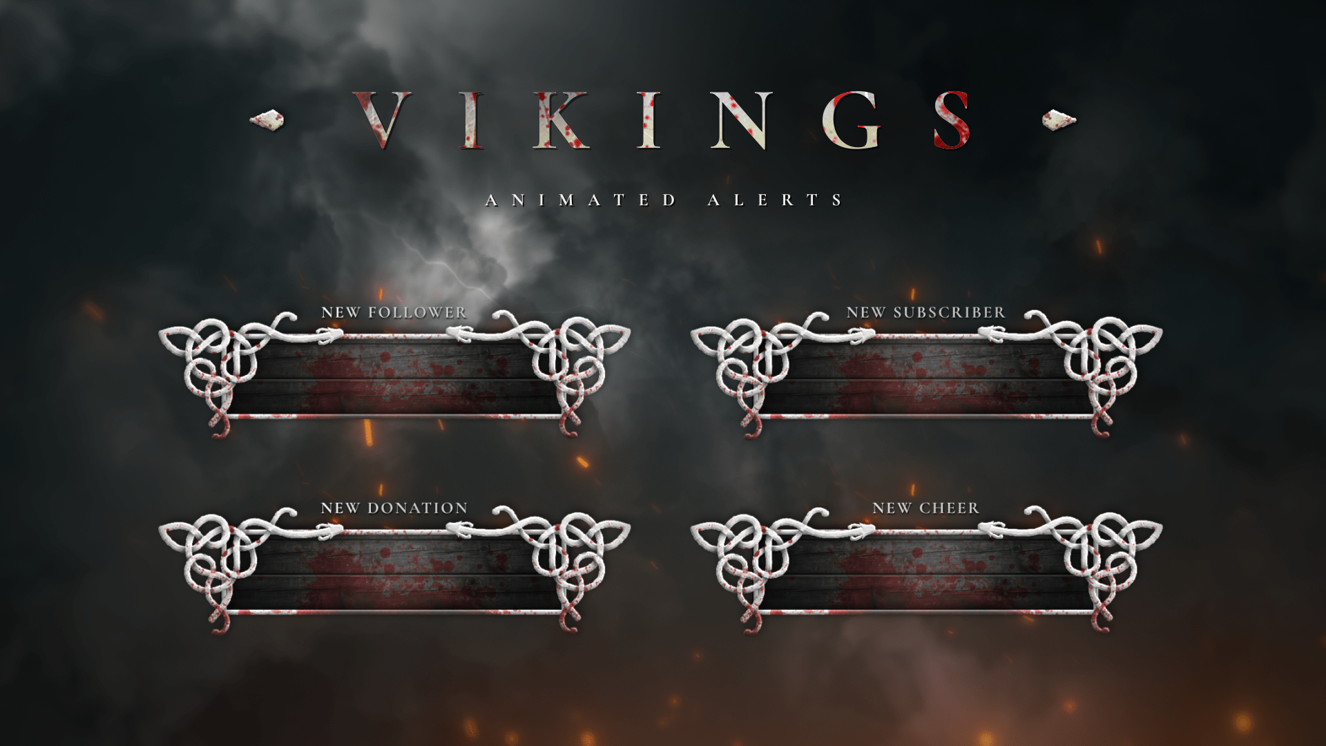 Vikings Animated Alerts for Twitch, Youtube, Facebook Gaming. Works with Streamlabs and Streamelements
