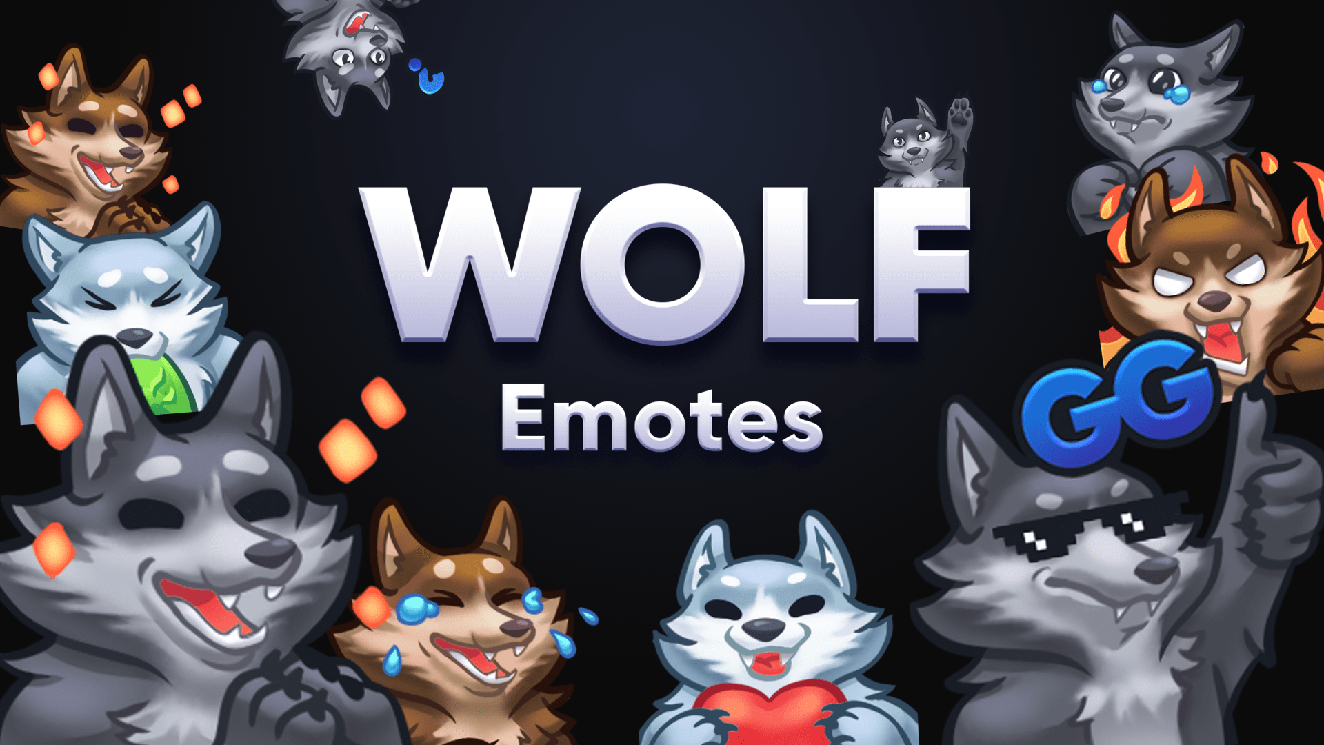 Wolf Emotes for Twitch, Youtube and Discord | Download Now!