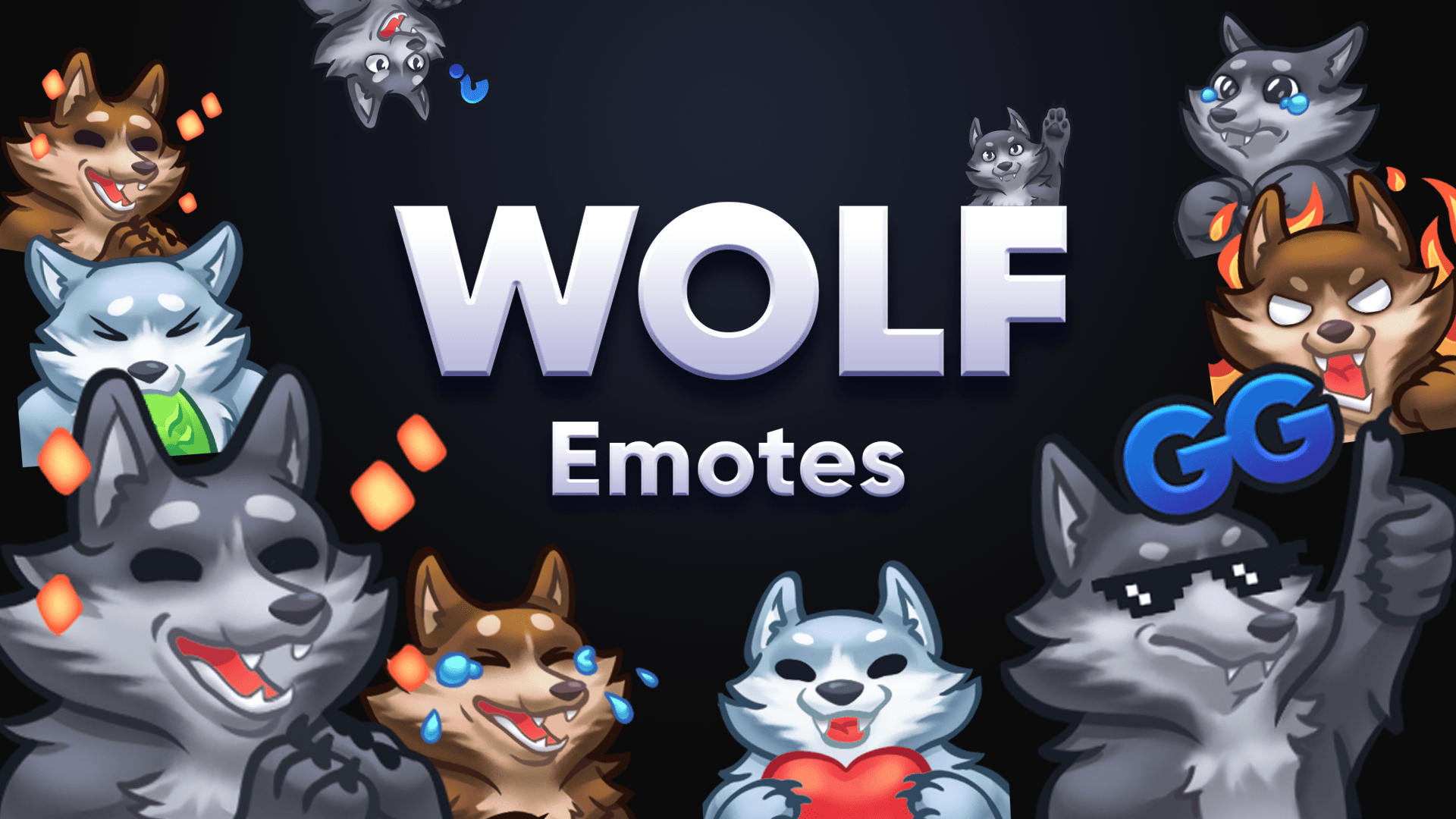 Wolf Emotes for Twitch, Youtube and Discord Download Now!