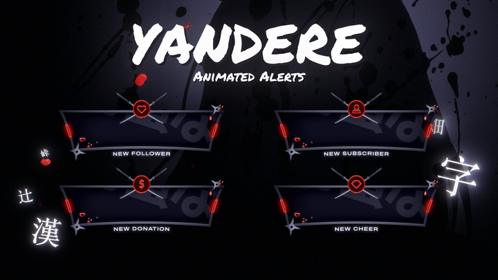 Yandere - Animated Alerts for Twitch, Youtube and Facebook Gaming