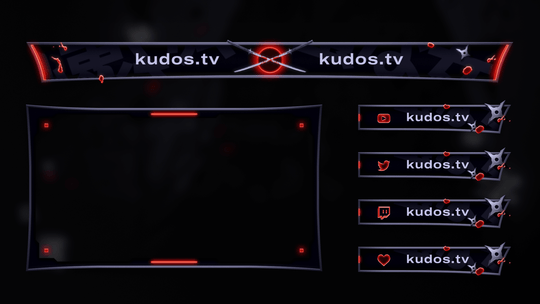 Yandere — Stream Header, Label and Webcam Overlay Pack for OBS