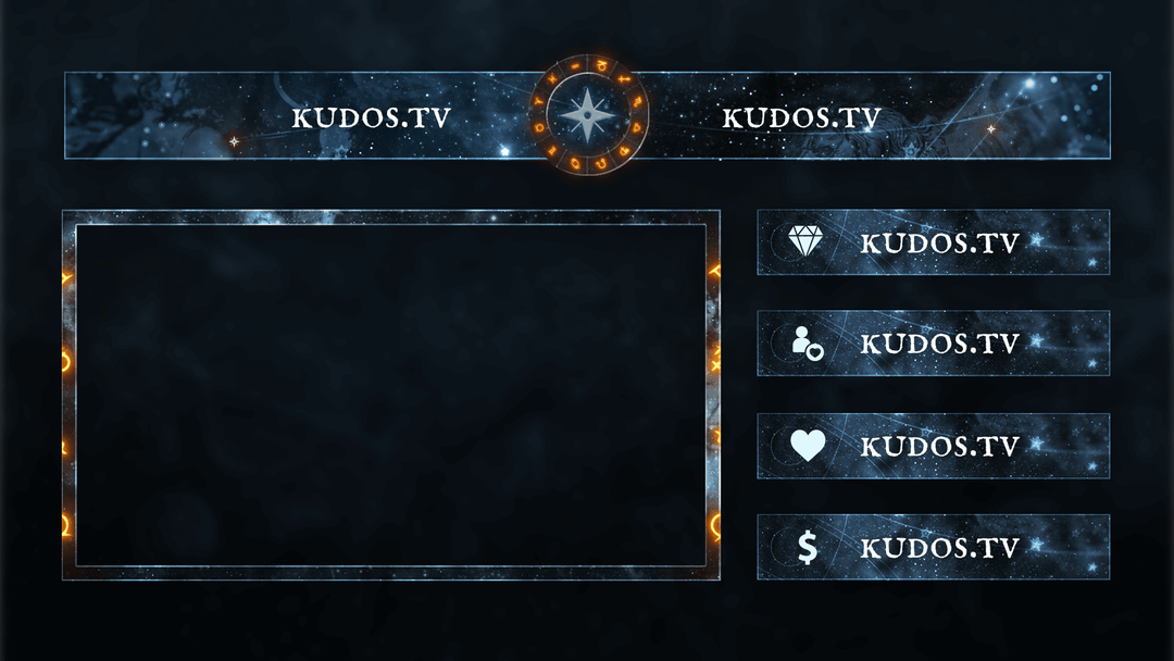 Zodiac — Stream Header, Label and Webcam Overlay Pack for OBS